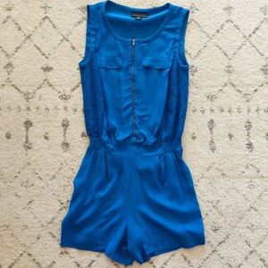 Attention Cobalt blue zipper romper